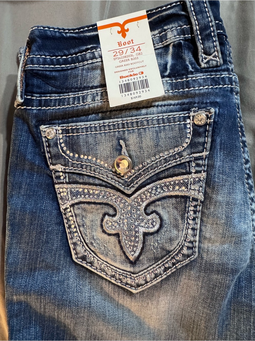 NWT Rock Revival Greer Bootcut Jeans 29x34 designed exclusively for Buckle